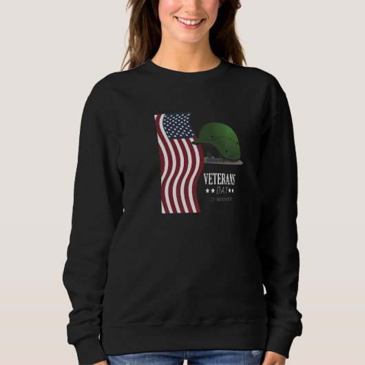 VETERAN'S Day US American Helmet America Service H Sweatshirt (Vorderseite)