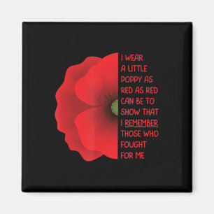 Veterans Day USA Memorial Lest We vergessen Red Po Magnet