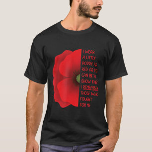 Veterans Day USA Memorial Lest We vergessen Red Po T-Shirt