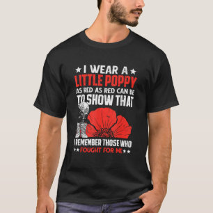 Veterans Day USA Memorial Lest We vergessen Red Po T-Shirt