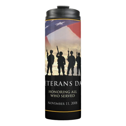 Veteran's Day USA Thermal Tumbler Thermosbecher (Vorderseite)