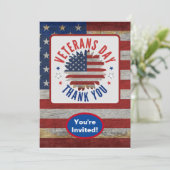 Veterans Day Vielen Dank 4. Juli Party Event Einladung (Stehend Vorderseite)