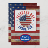 Veterans Day Vielen Dank 4. Juli Party Event Einladung (Vorne/Hinten)