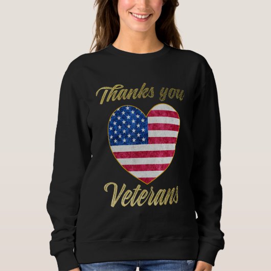 Veterans Day with American flag for Men Dad Women Sweatshirt (Vorderseite)