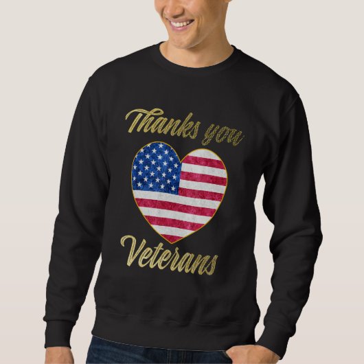 Veterans Day with American flag for Men Dad Women Sweatshirt (Vorderseite)