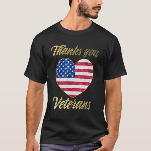 Veterans Day with American flag for Men Dad Women T-Shirt (Vorderseite)