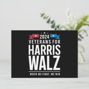 Veterans For Harris Walz 2024 Präsidentschaftswahl Einladung