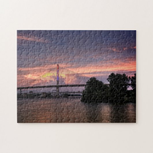 Veterans Glass City Skyway Bridge bei Sunset Puzzle (Horizontal)