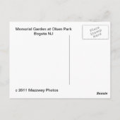 Veterans Memorial Garden Postkarte (Rückseite)