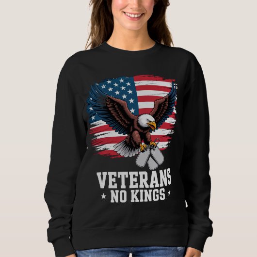 Veterans No Kings American Eagle Sweatshirt (Vorderseite)