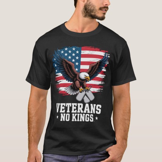 Veterans No Kings American Eagle T-Shirt (Vorderseite)