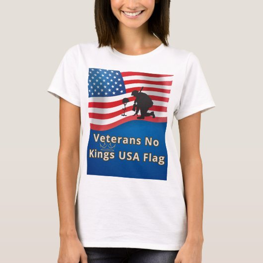 Veterans No Kings USA Flag T-Shirt (Vorderseite)