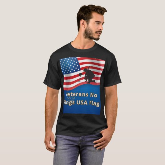 Veterans No Kings USA Flag T-Shirt (Vorne ganz)