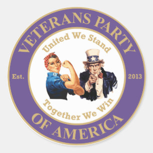 Veterans Party of America Circle Logo Aufkleber Lg