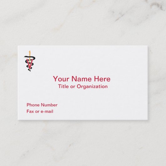 Veterinär Caduceus Business Card Visitenkarte (Vorderseite)