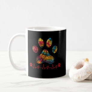 Veterinär-Rainbow-Paw Print Heartbeat Vet Tech Kaffeetasse