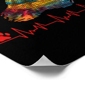Veterinär-Rainbow-Paw Print Heartbeat Vet Tech Poster (Ecke)