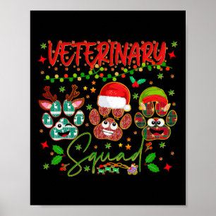 Veterinär Squad Paw Christmas Vet Tech Xmas Pajam Poster