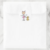 Veterinär-Strichmännchen Runder Aufkleber (Tasche)