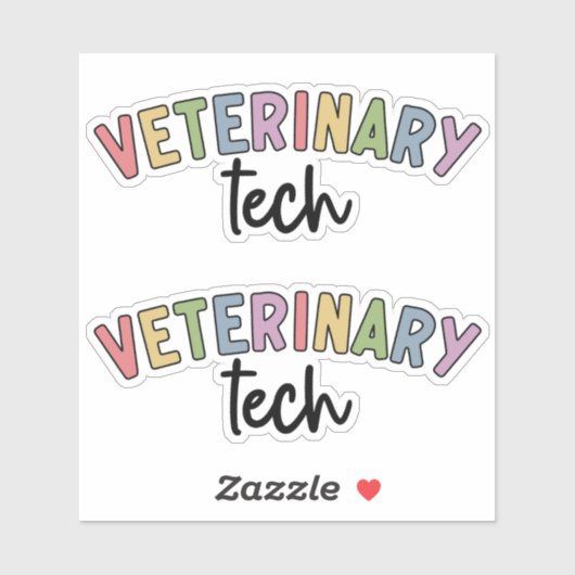 Veterinär-Tech | Veterinärmediziner Technischer Di Aufkleber (Blatt)