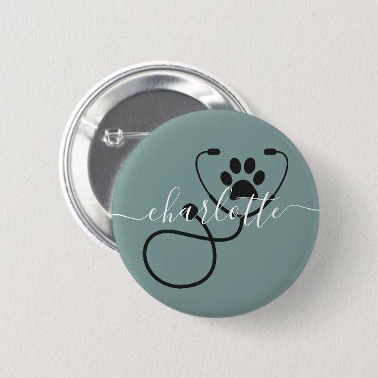 Veterinär-technischer Tierarztassistent Button (Vorne & Hinten)
