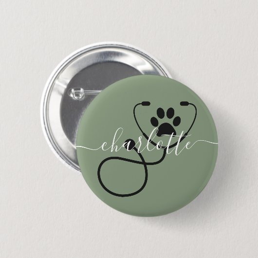 Veterinär-technischer Tierarztassistent Button (Vorne & Hinten)