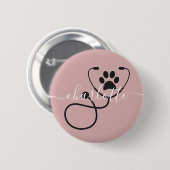 Veterinär-technischer Tierarztassistent Button (Vorne & Hinten)