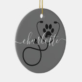 Veterinär-technischer Tierarztassistent Keramik Ornament (Rechts)