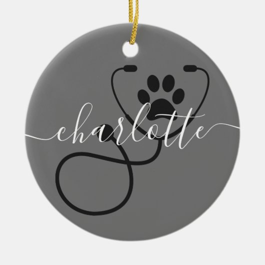 Veterinär-technischer Tierarztassistent Keramik Ornament (Vorne)