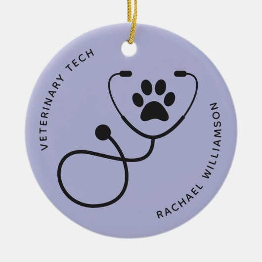 Veterinär-technischer Tierarztassistent Keramik Ornament (Vorne)