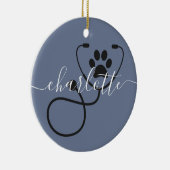 Veterinär-technischer Tierarztassistent Keramik Ornament (Rechts)