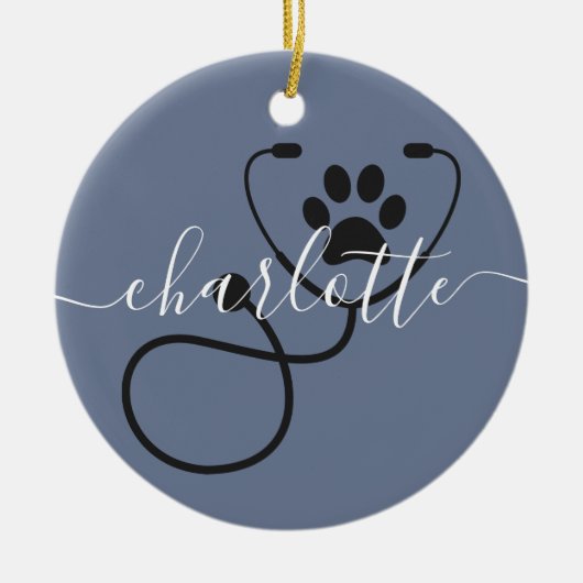 Veterinär-technischer Tierarztassistent Keramik Ornament (Vorne)