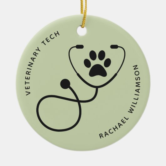 Veterinär-technischer Tierarztassistent Keramik Ornament (Vorne)