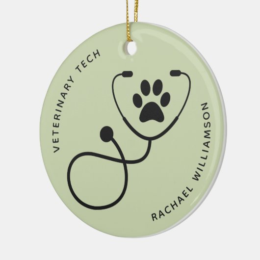 Veterinär-technischer Tierarztassistent Keramik Ornament (Links)