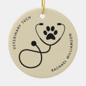 Veterinär-technischer Tierarztassistent Keramik Ornament (Vorne)