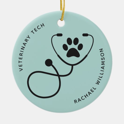 Veterinär-technischer Tierarztassistent Keramik Ornament (Vorne)