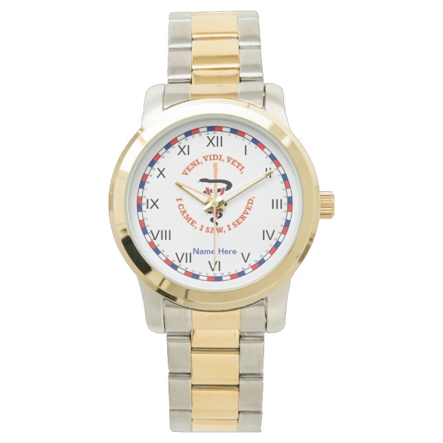 Veterinär VV Caduceus Armbanduhr (Vorderseite)