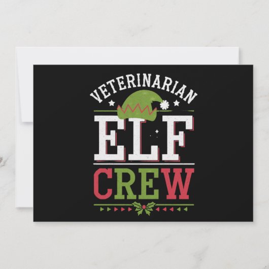 Veterinär-Weihnachtself Feiertagskarte (Vorderseite)