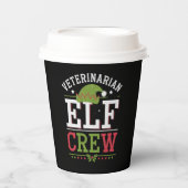 Veterinär-Weihnachtself Pappbecher (Vorderseite)