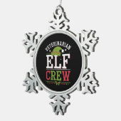 Veterinär-Weihnachtself Schneeflocken Zinn-Ornament (Rechts)