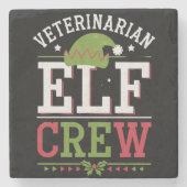 Veterinär-Weihnachtself Steinuntersetzer (Vorderseite)