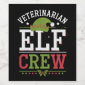 Veterinär-Weihnachtself Weinetikett (Einzelnes Label)