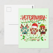 Veterinär-Weihnachtskommando Postkarte (Vorne/Hinten)