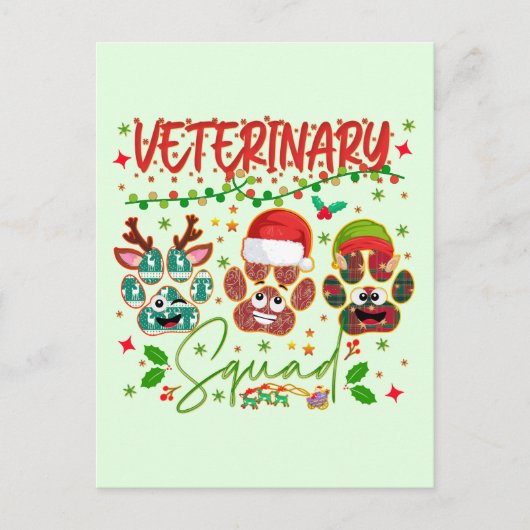 Veterinär-Weihnachtskommando Postkarte (Vorderseite)