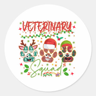 Veterinär-Weihnachtskommando Runder Aufkleber