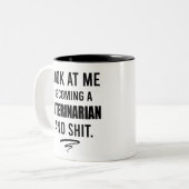 Veterinäramt Shirt Funny Vet Abschluss Geschenk Sh Zweifarbige Tasse (Vorderseite Links)