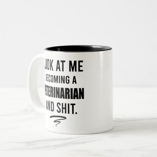 Veterinäramt Shirt Funny Vet Abschluss Geschenk Sh Zweifarbige Tasse (Vorderseite Links)