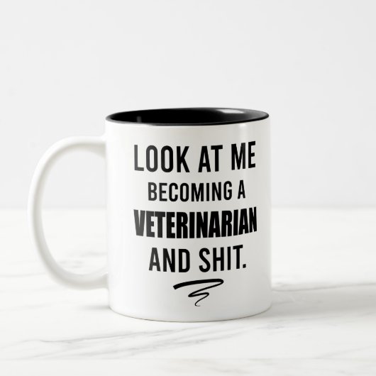 Veterinäramt Shirt Funny Vet Abschluss Geschenk Sh Zweifarbige Tasse (Links)