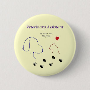 Veterinärc$assistent-tatze Drucke auf meinem Button