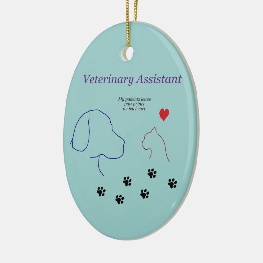 Veterinärc$assistent-tatze Drucke auf meinem Keramik Ornament (Links)